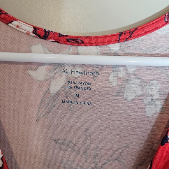 NWT 41 Hawthorn Maxi Dress Medium Adelina Knit Floral Print Red - NEW - Picture 3 of 11